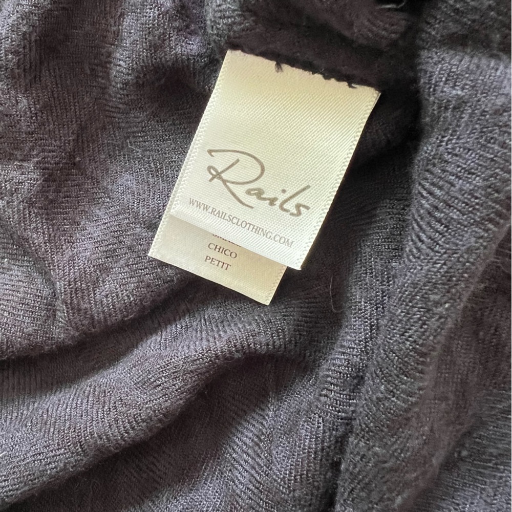 Rails Bianca Shirt Dress Charcoal Shadow Oversized Black Flannel Size Small - Picture 6 of 7